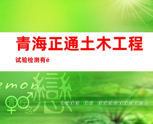 青海正通土木工程试验检测有限公司